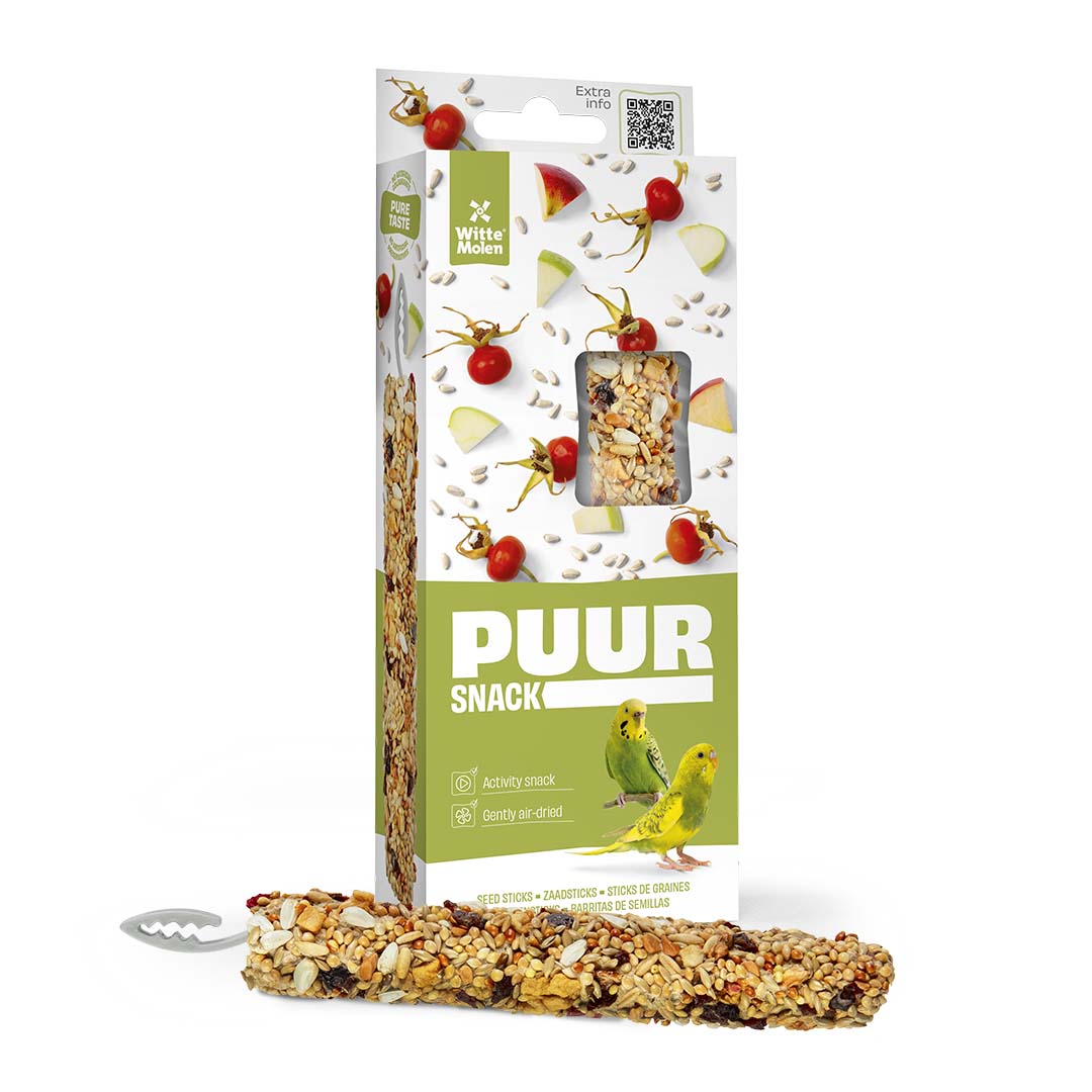 PUUR Sticks parkiet rozenbottel & appel - Verpakkingsbeeld