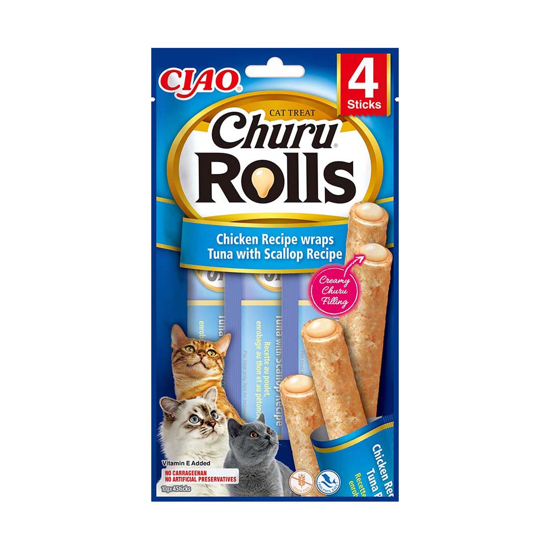CIAO Churu Rolls kip&tonijn&sint-jakobsschelp - Product shot