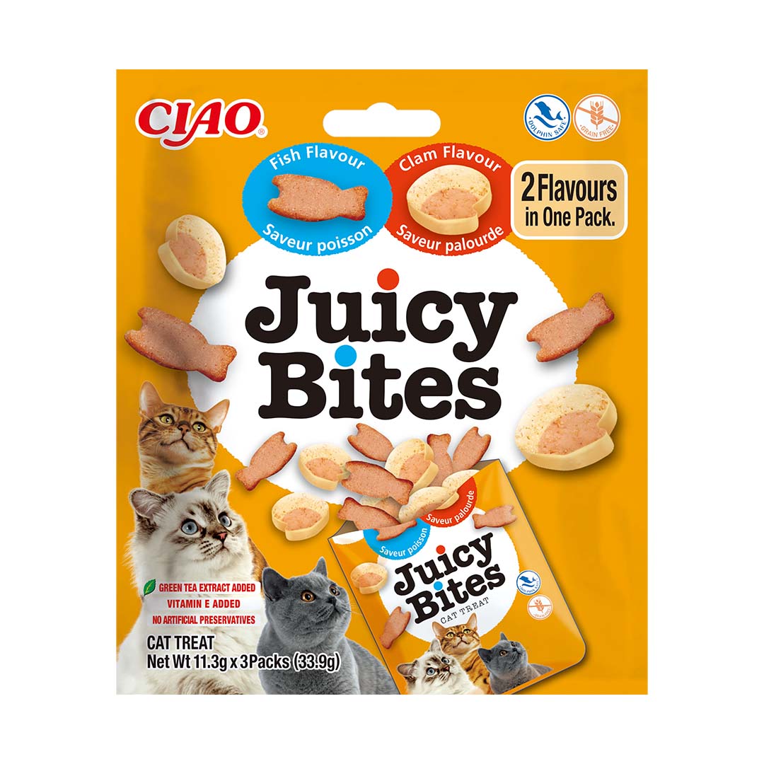 CIAO Juicy Bites fish&clam flavour - Product shot